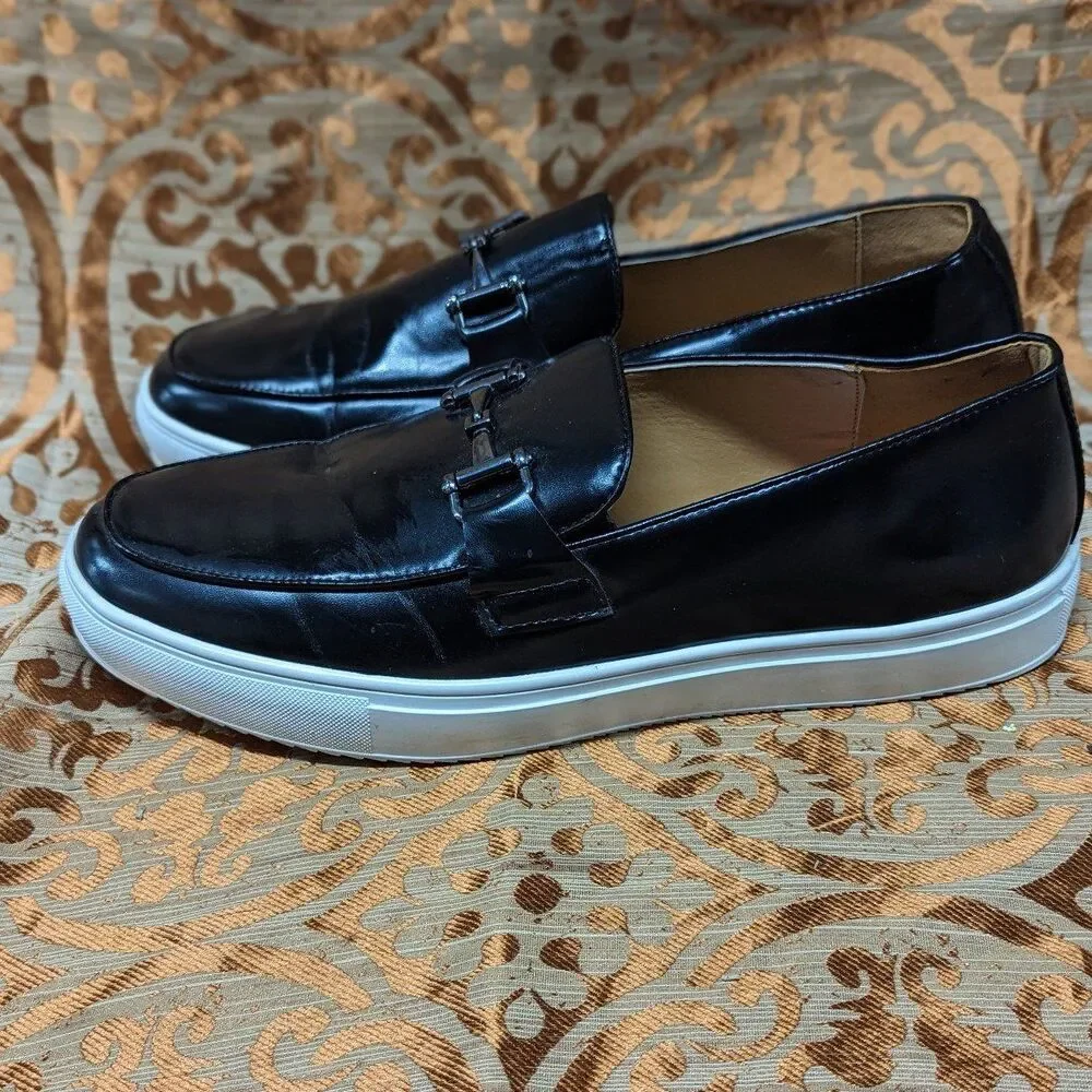 Coastal Preppy Black Bit Loafers Yacht Club‎ XRap Men's Slip On Shoes Size 12